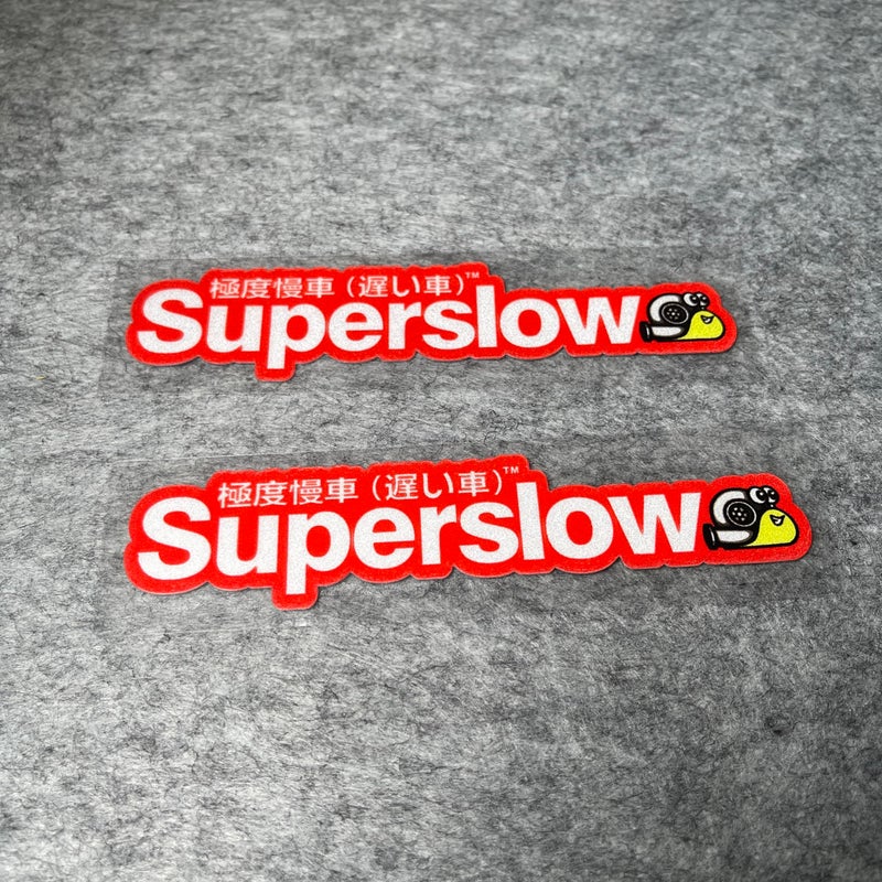 Car Styling Sticker for Japanese Superslow Snail Creative Words Auto Oil Tank Window Body Vinyl Computer Case Motocross Decals (E 20x4.6cm red2PCS)